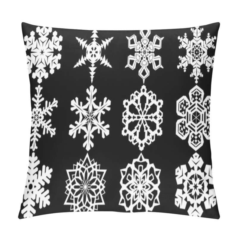 Personality  Nowflake Collection: A Captivating Close-up Of An Elegant Collection Of Snowflakes, Each One Unique And Intricate. The Image Showcases A Captivating Assortment Of Snowflakes, Each With Its Own Distinctive Pattern And Crystalline Structure. Pillow Covers