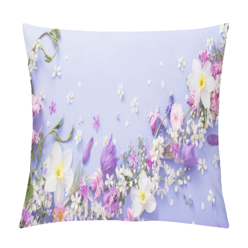 Personality  Beautiful Spring Flowers On Paper Background Pillow Covers