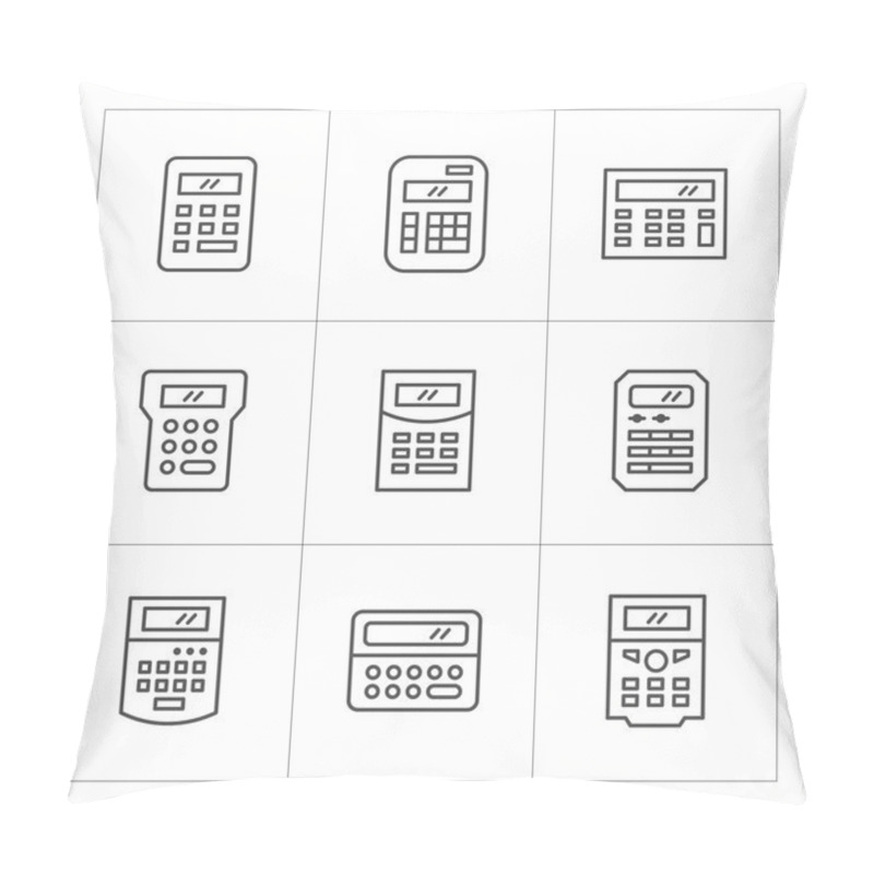 Personality  Set Line Icons Of Calculator Pillow Covers