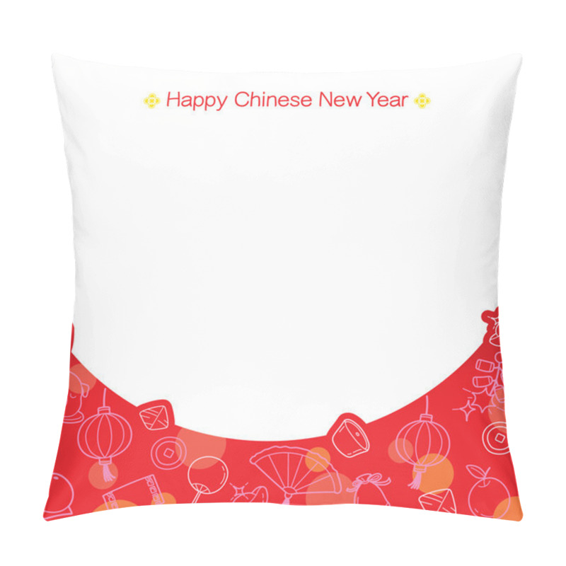 Personality  Chinese New Year Frame With Outline Icons  Pillow Covers