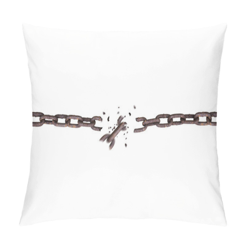 Personality  Broken Rusty Iron Chain Isolated On White Pillow Covers