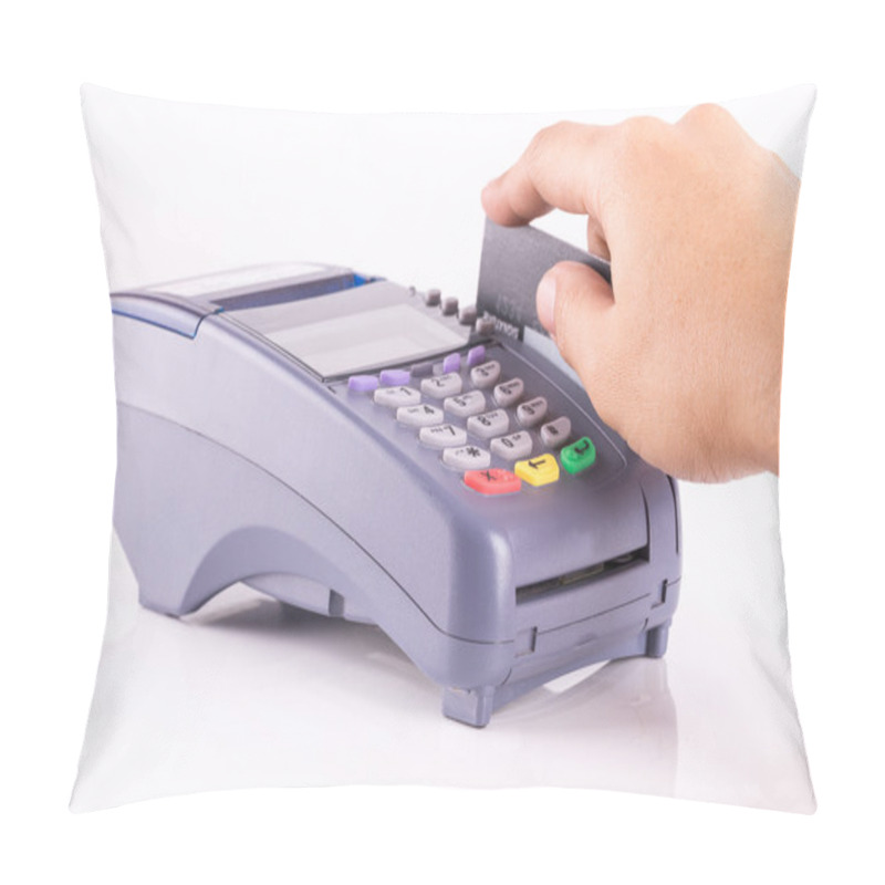 Personality  Hand Swiping Credit Card On Credit Card Machine Pillow Covers