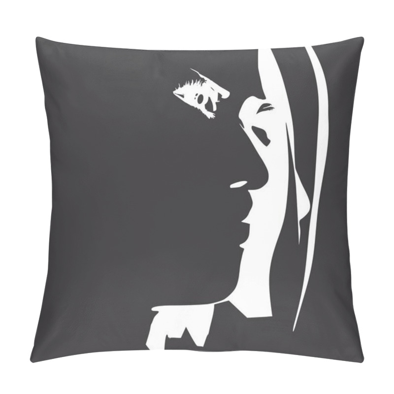 Personality  Silhouette Of A Female Head. Pillow Covers