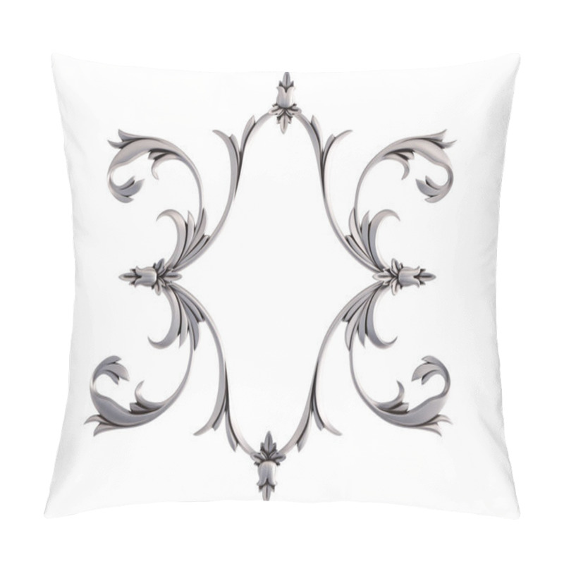 Personality  Chrome Ornament On A White Background. Isolated Pillow Covers