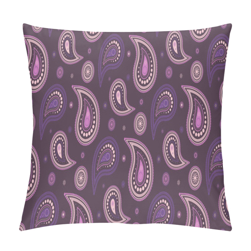 Personality  Elegant Paisley Pattern In Shades Of Purple And Pink.  Perfect For Textiles, Wallpaper, Or Website Backgrounds.  A Sophisticated And Stylish Design With Intricate Details. Pillow Covers