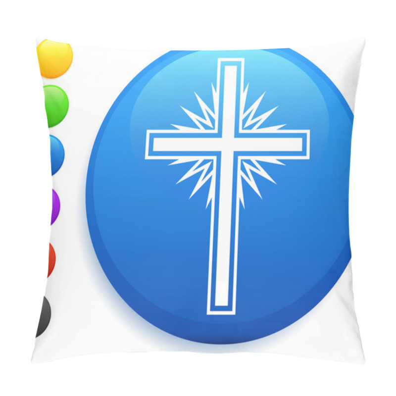 Personality  Cross Icon On Round Internet Button Pillow Covers