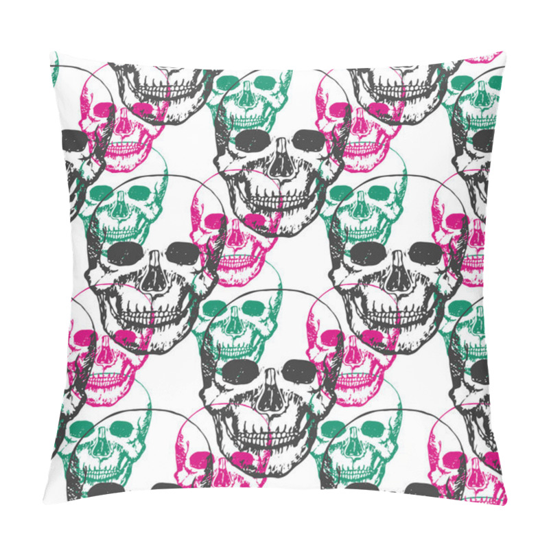 Personality  Skulls Print. Skulls Pattern In Black Pillow Covers