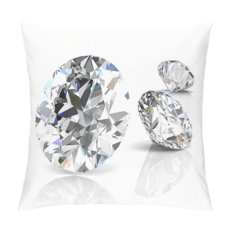 Personality  Diamond Jewel On White Background Pillow Covers