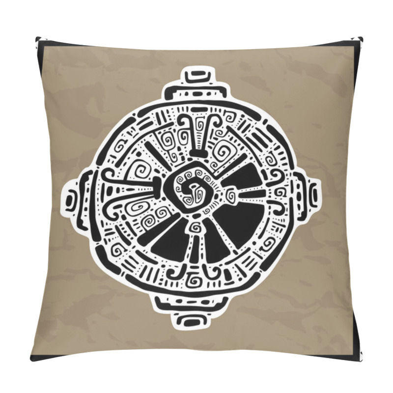 Personality  Hunab Ku.  Mayan Symbol. Vector Illustration. Pillow Covers