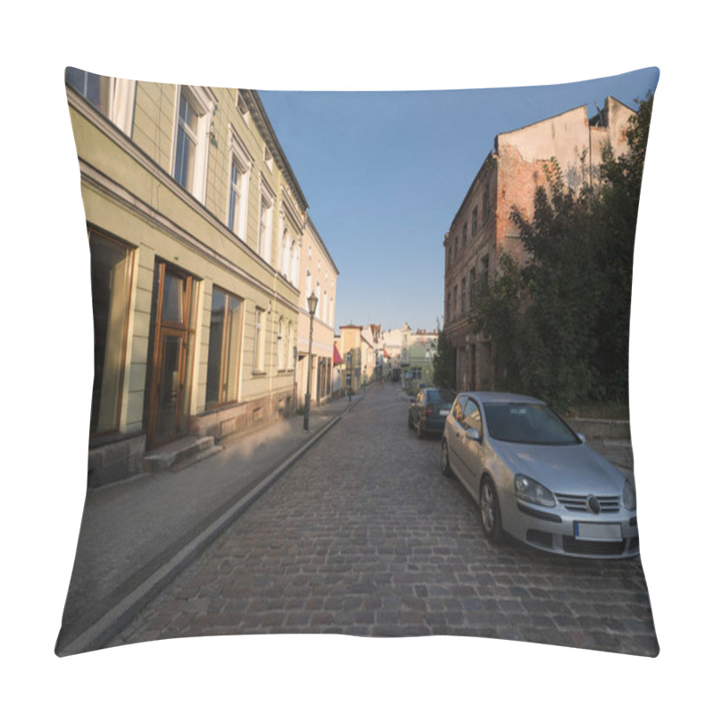 Personality  CITYSCAPE - Sunny Morning On The Streets Of A Small Town Pillow Covers