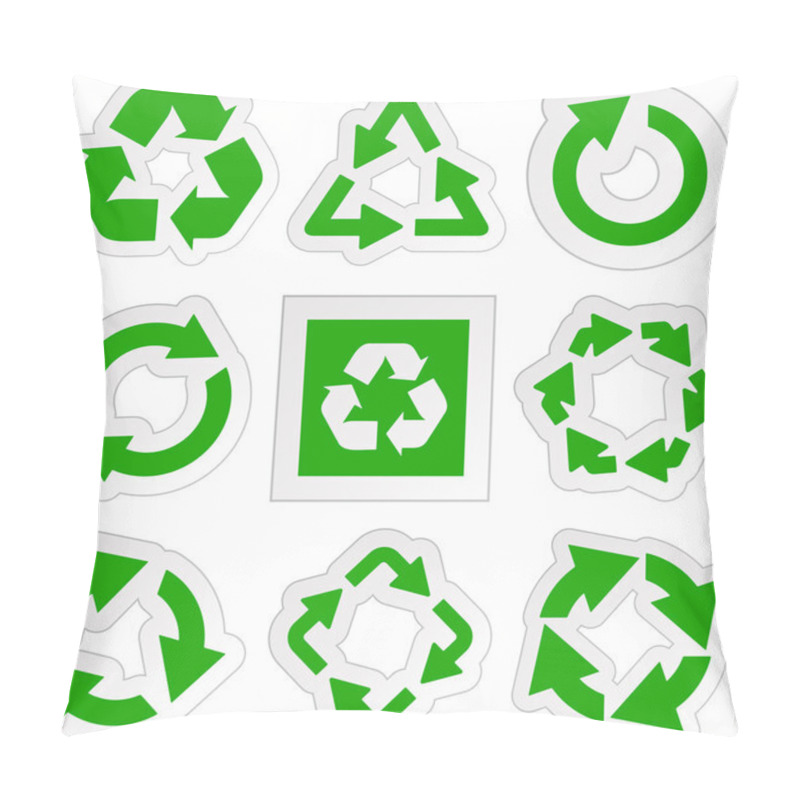 Personality  Recycle Symbol. Vector Set. Pillow Covers