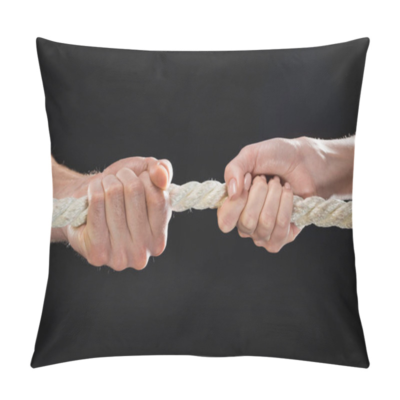 Personality  Man And Woman Pulling Rope Pillow Covers