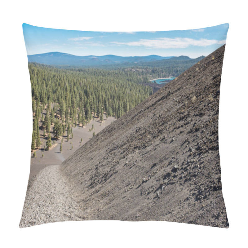 Personality  At The Top Of Cinder Cone, Lassen National Park Looking Back Down The Trial And Across The Forest Pillow Covers