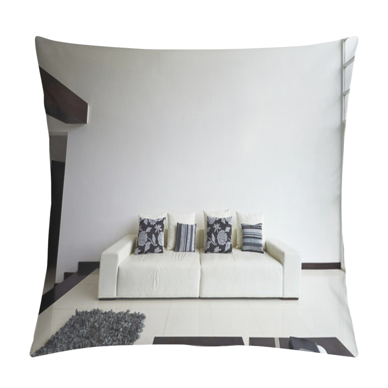 Personality  Interior Design Series: Modern Living Room With Big Empty White Pillow Covers