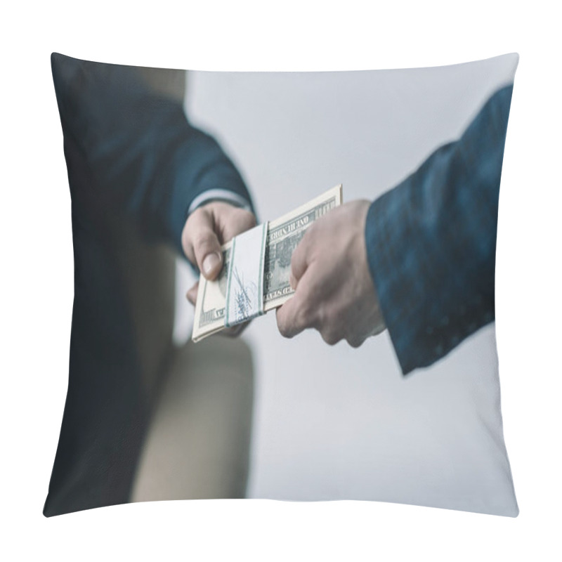 Personality  Businessman With Dollar Banknotes Pillow Covers