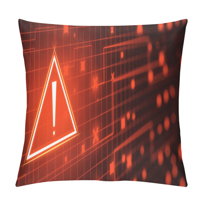 Personality  Creative Red Security Alert On Blurry Backdrop. Fraud And Danger Concept. 3D Rendering Pillow Covers