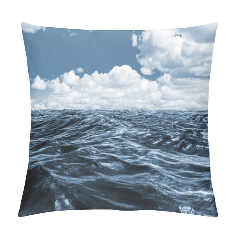 Personality  Composite Image Of Blue Rough Ocean Pillow Covers