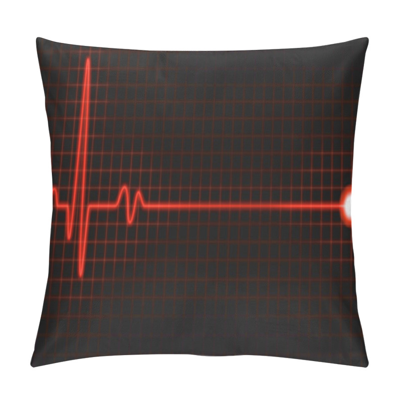 Personality  Red Pulse Graph On Black Screen Pillow Covers