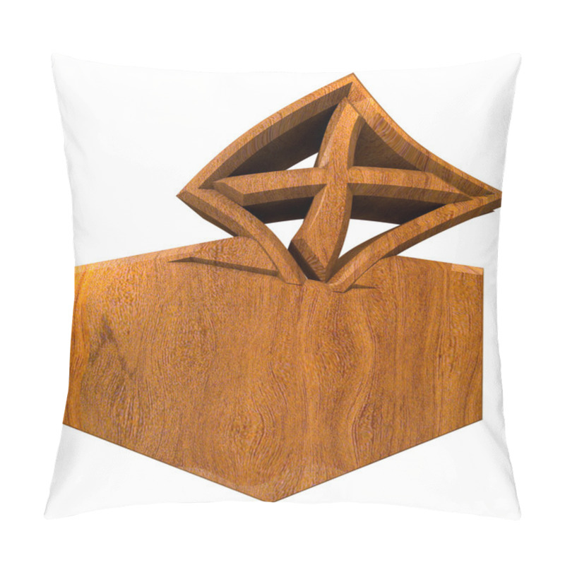 Personality  Symbol Of Placing A Voting Slip Into A Ballot Box Over A White Background In Wood Pillow Covers