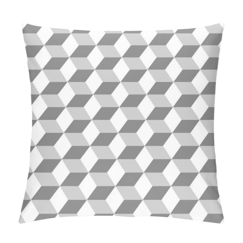 Personality  Hexagon Grid Seamless Background. Monochrome Geometric Design. Cube Shapes Mosaic.Vector Illustration. Pillow Covers