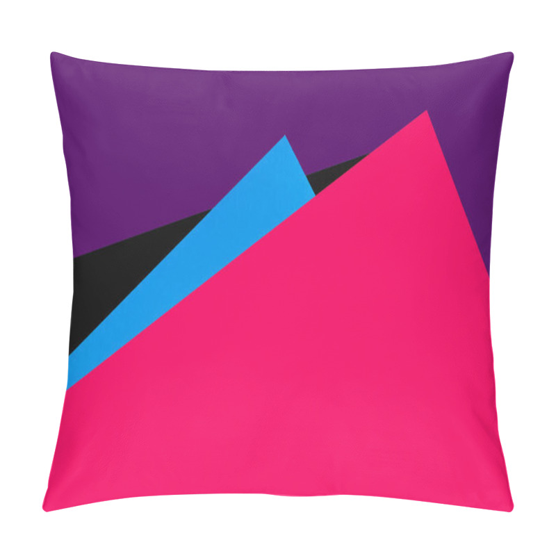 Personality  Simple Pink, Purple, Blue And Black Background With Copy Space Pillow Covers