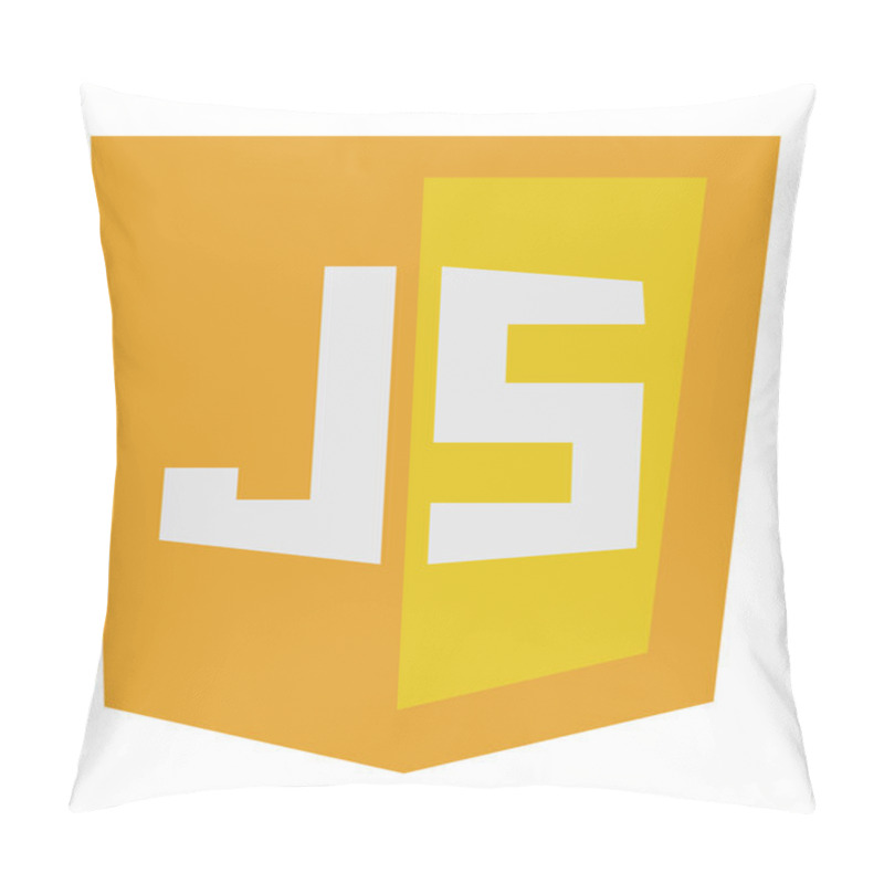 Personality  Vector Icon Of Orange Javascript Shield, Isolated Simple Flat Il Pillow Covers