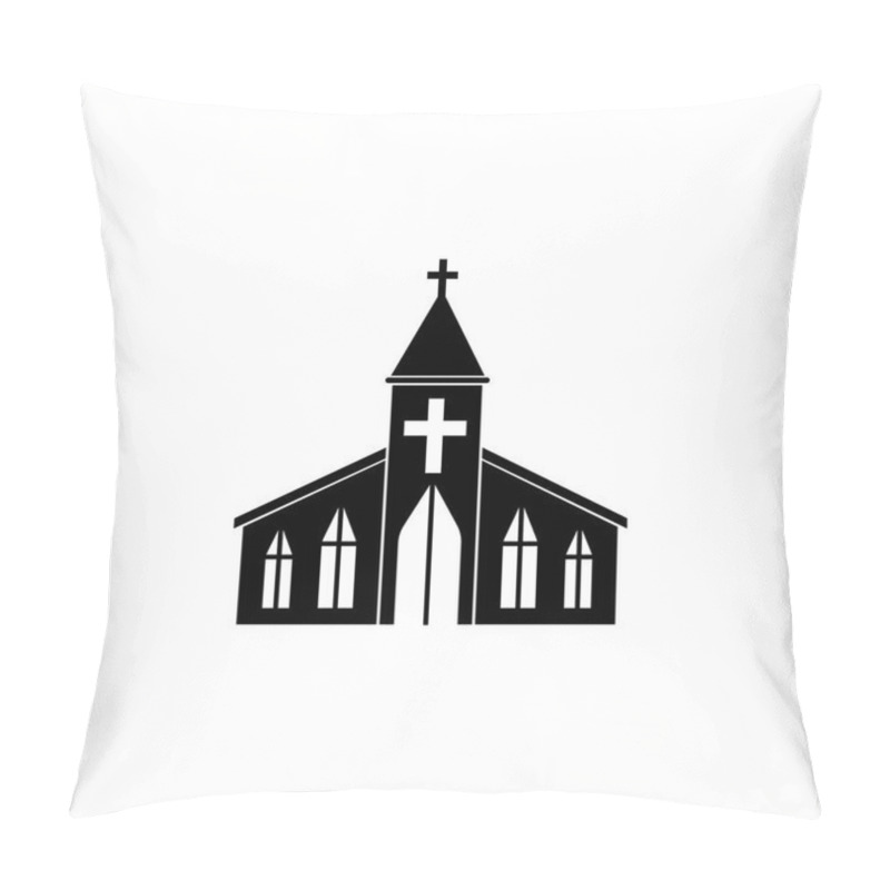 Personality  Church Solid Icon, Religion Building Elements Pillow Covers