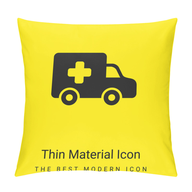 Personality  Ambulance Side View Minimal Bright Yellow Material Icon Pillow Covers