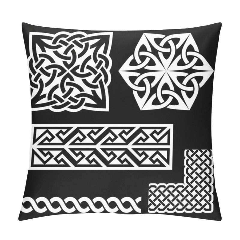 Personality  Celtic Irish And Scottish White Patterns - Knots, Braids, Key Patterns  Pillow Covers