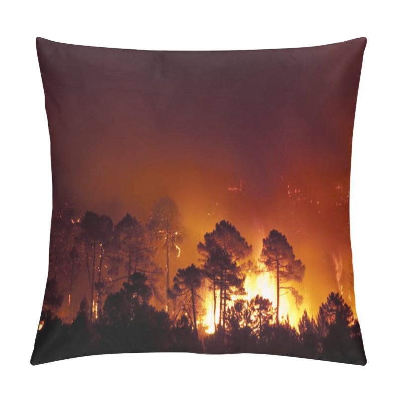 Personality  Forest Fire, Pinus Pinaster, Guadalajara (Spain) Pillow Covers