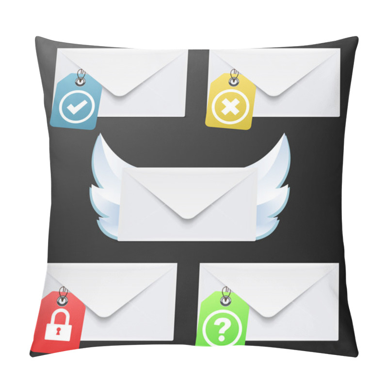 Personality  White Envelope. Vector Illustration Pillow Covers