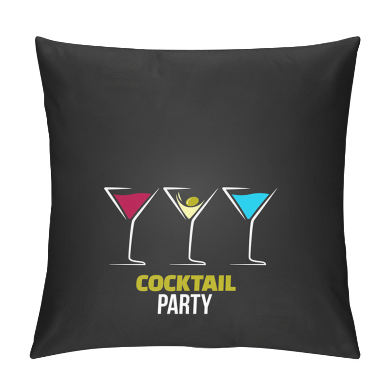 Personality  Cocktail Party Glass Design Menu Background Pillow Covers