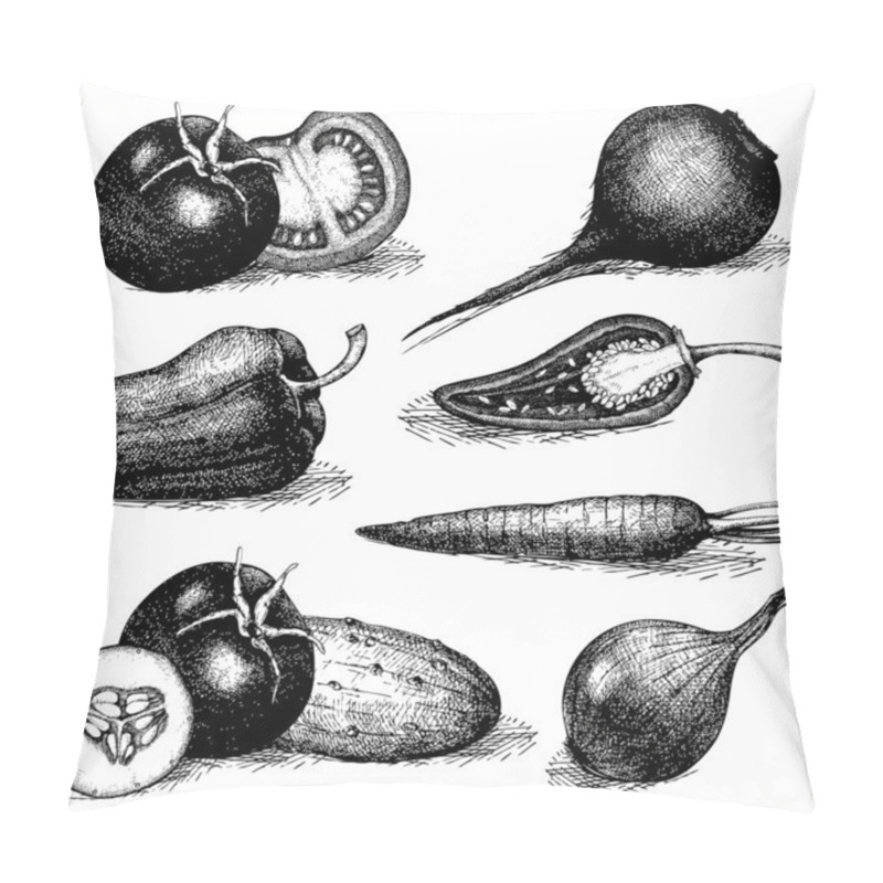 Personality  Hand Drawn Vegetables Pillow Covers