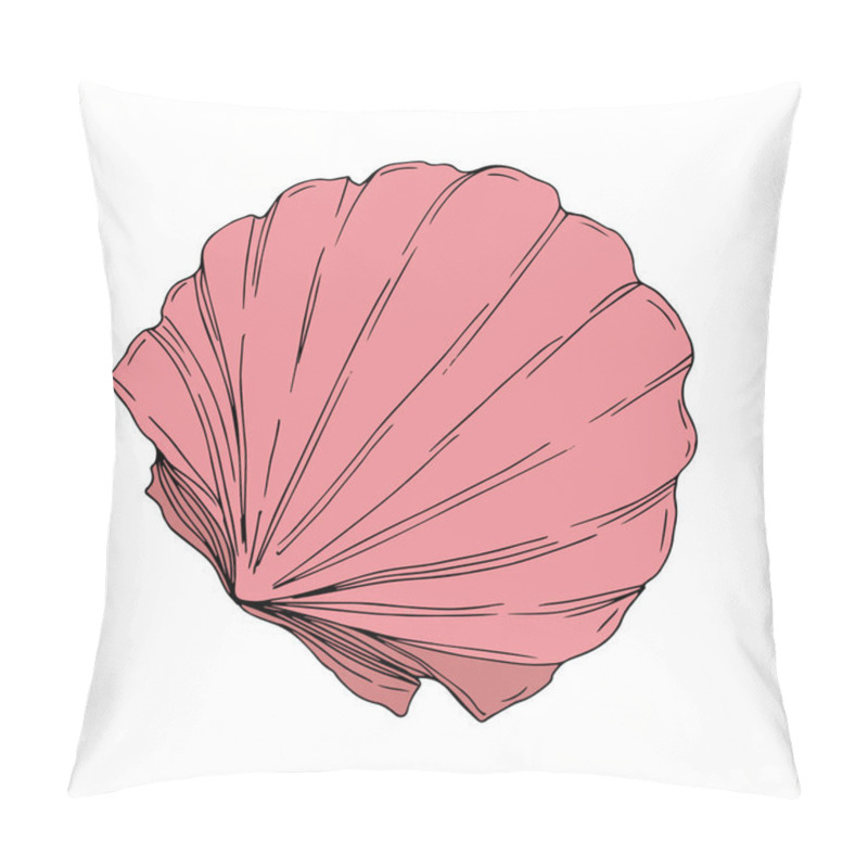 Personality  Vector Summer Beach Seashell Tropical Elements. Engraved Ink Art. Isolated Shells Illustration Element. Pillow Covers