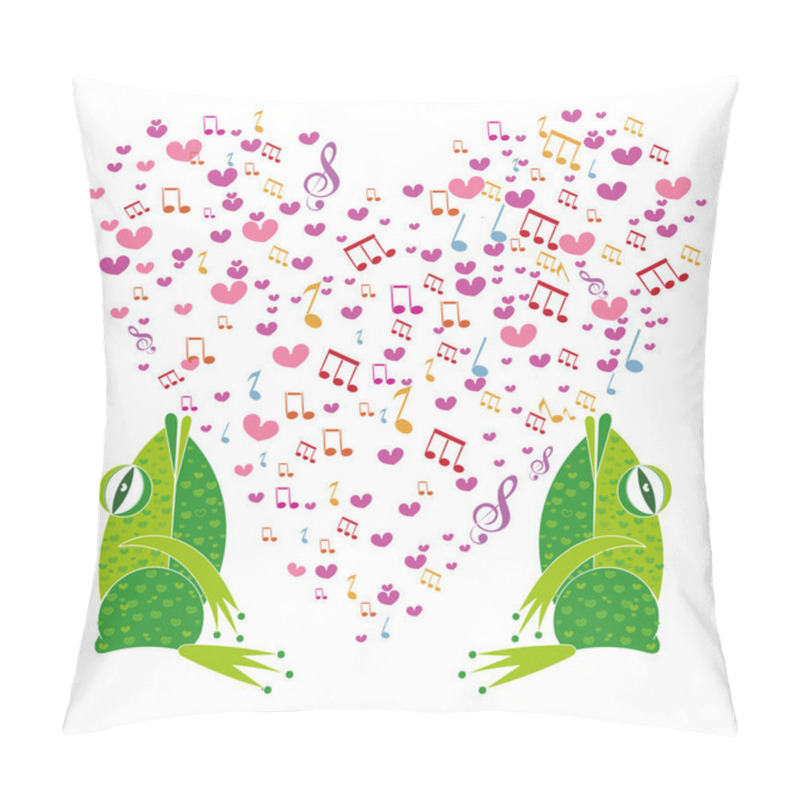 Personality  Two Frogs Singing In The Background Heart Pillow Covers