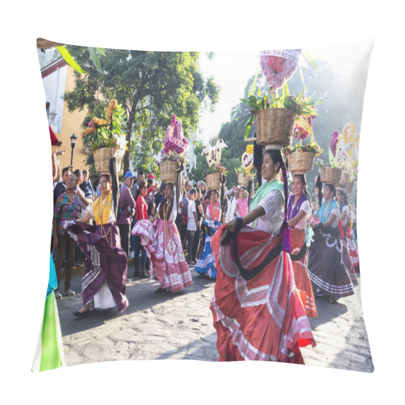 Personality  Oaxaca, Oaxaca / Mexico - 21/7/2018: ( Detail Of Celebration Of Traditional Guelaguetza In Downtown Oaxaca Mexico ) Pillow Covers