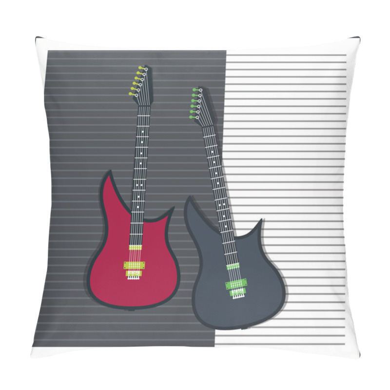 Personality  Vector Background With Electric Guitar Pillow Covers