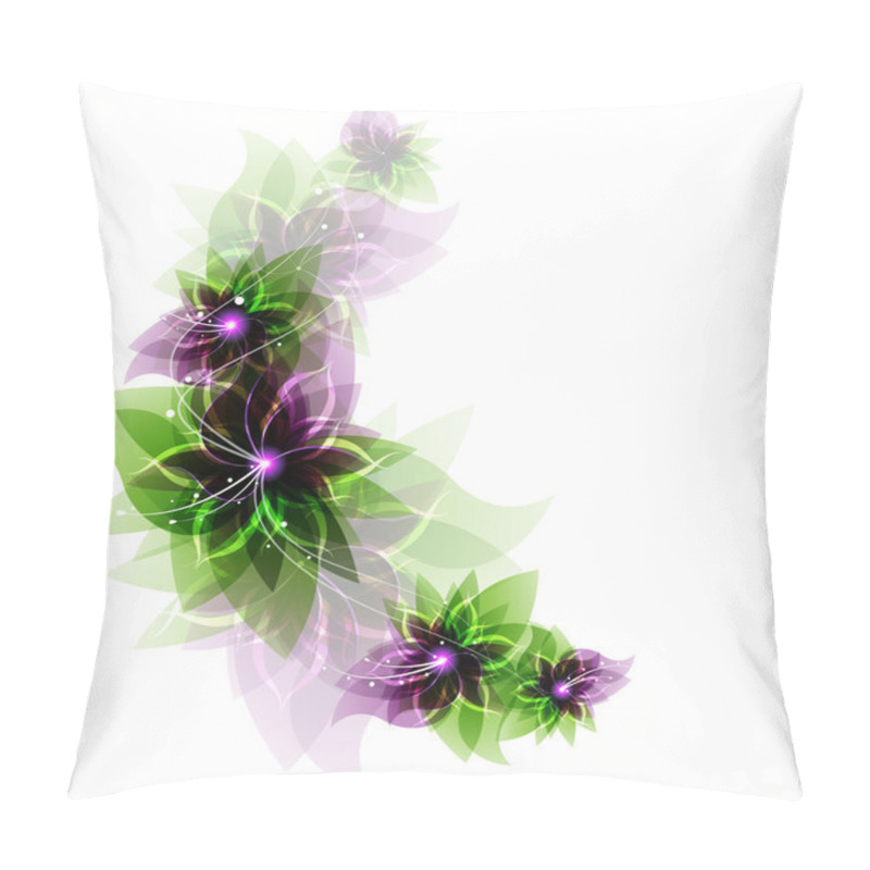 Personality  Green And Purple Romantic Flowers Pillow Covers