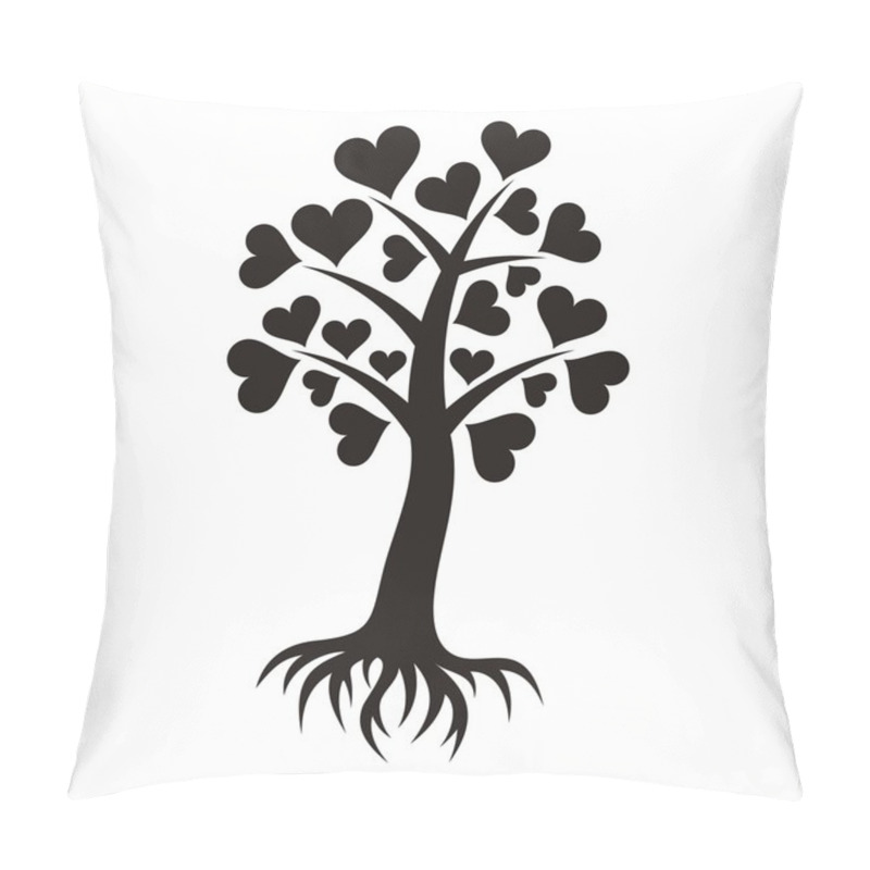 Personality  Tree With Hearts And Roots Pillow Covers