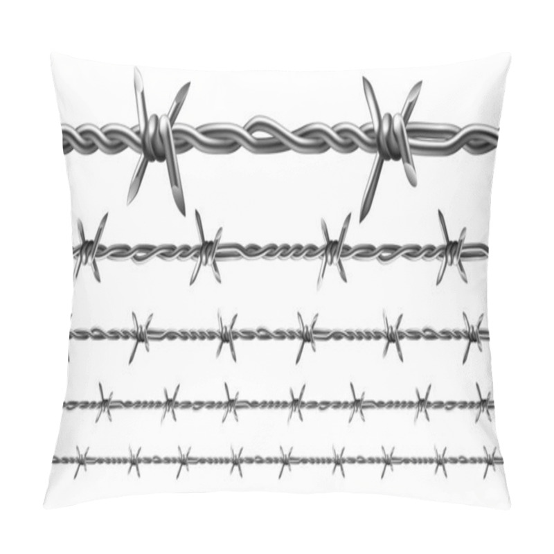 Personality  Wire Of Prison Fence Seamless Pattern Set Vector Pillow Covers