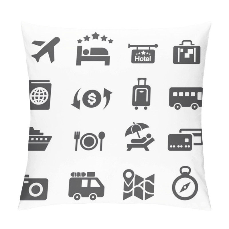 Personality  Travel Icon Set Pillow Covers