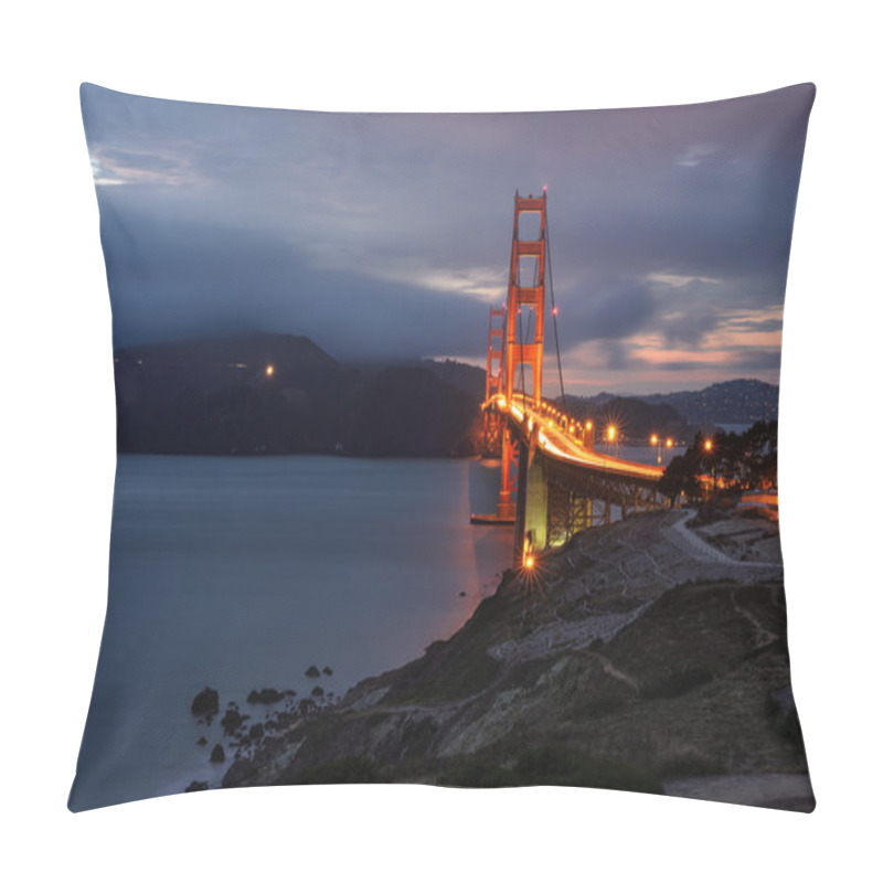 Personality  Night Illumination In Golden Gate Bridge, San Francisco Pillow Covers