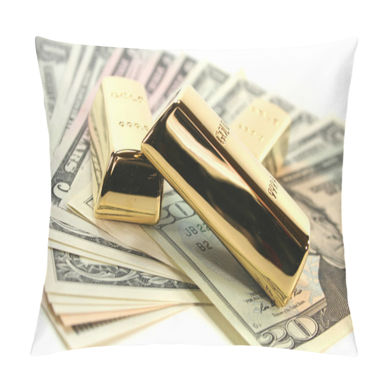 Personality  Gold Bullion On Dollar Bills Pillow Covers