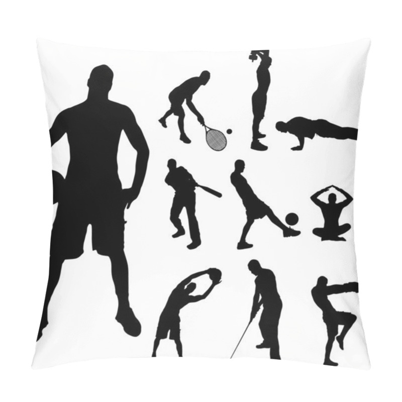 Personality  Vector Silhouette Of Sport. Pillow Covers