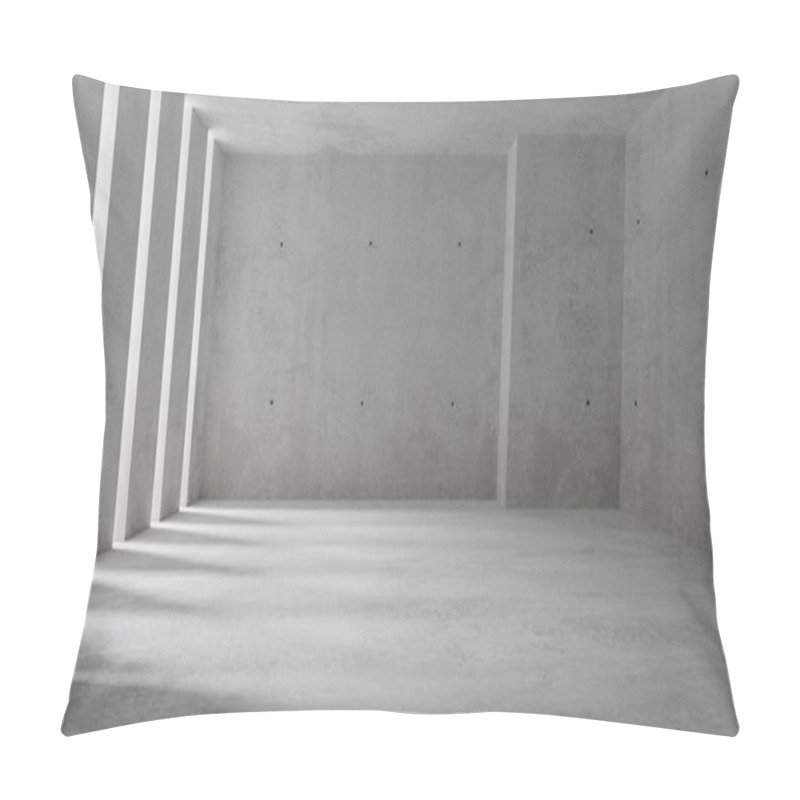 Personality  Abstract Empty, Modern Concrete Room With Indirect Lighting From Side Wall And Rough Floor - Industrial Interior Background Template, 3D Illustration Pillow Covers