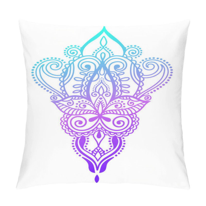 Personality  Ethnic Paisley Hand Draw Tattoo Design, Henna Mehndi Doodle Design Element Pillow Covers