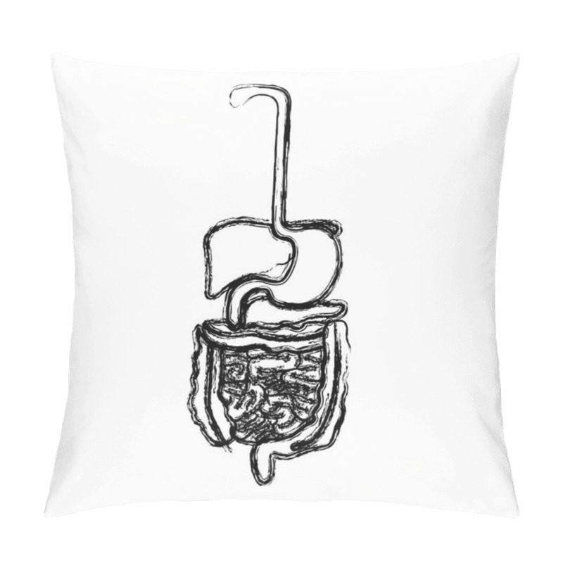 Personality  Blurred Realistic Silhouette Human Digestive System Pillow Covers