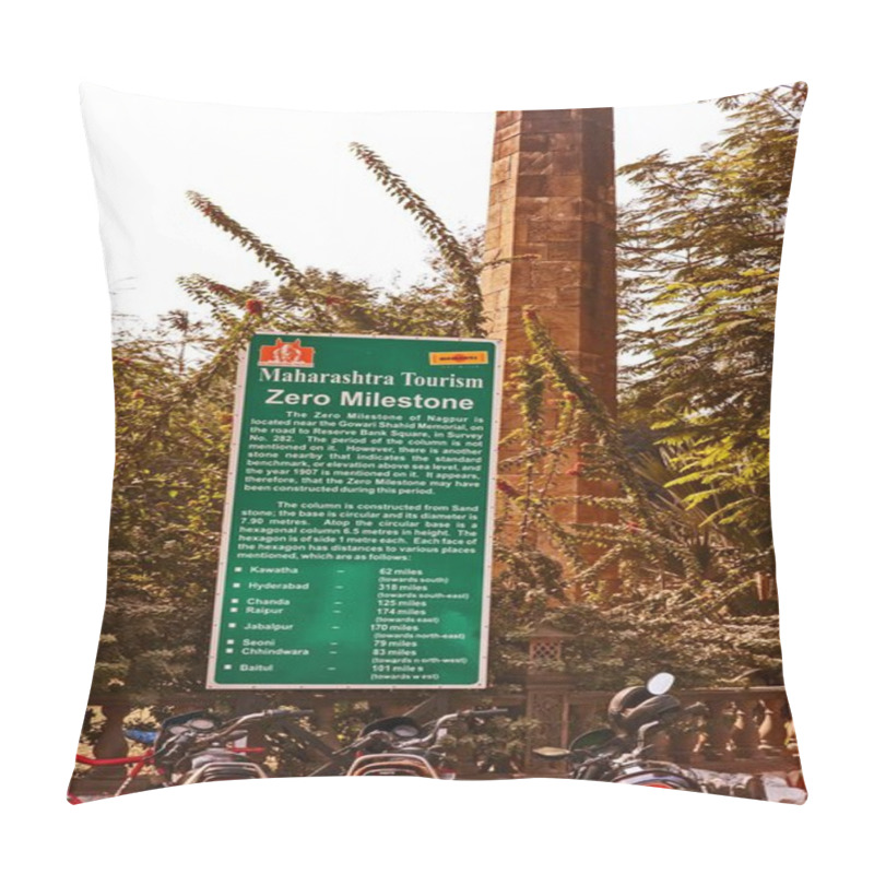 Personality  Zero Milestone, Nagpur, Maharashtra, India, Asia Pillow Covers