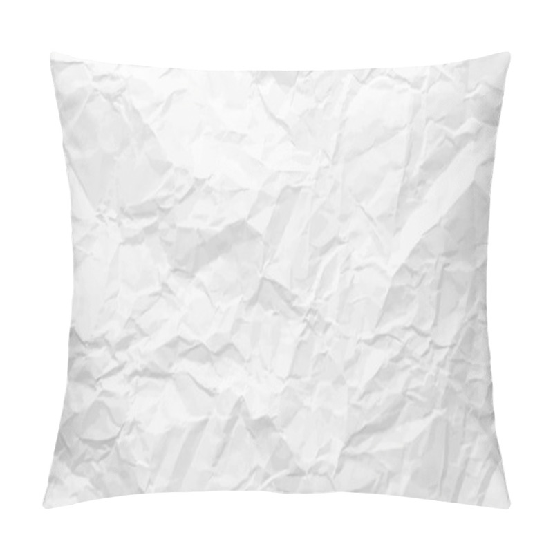 Personality  White Clean Crumpled Paper Background. Horizontal Crumpled Empty Paper Template For Posters And Banners. Vector Illustration Pillow Covers