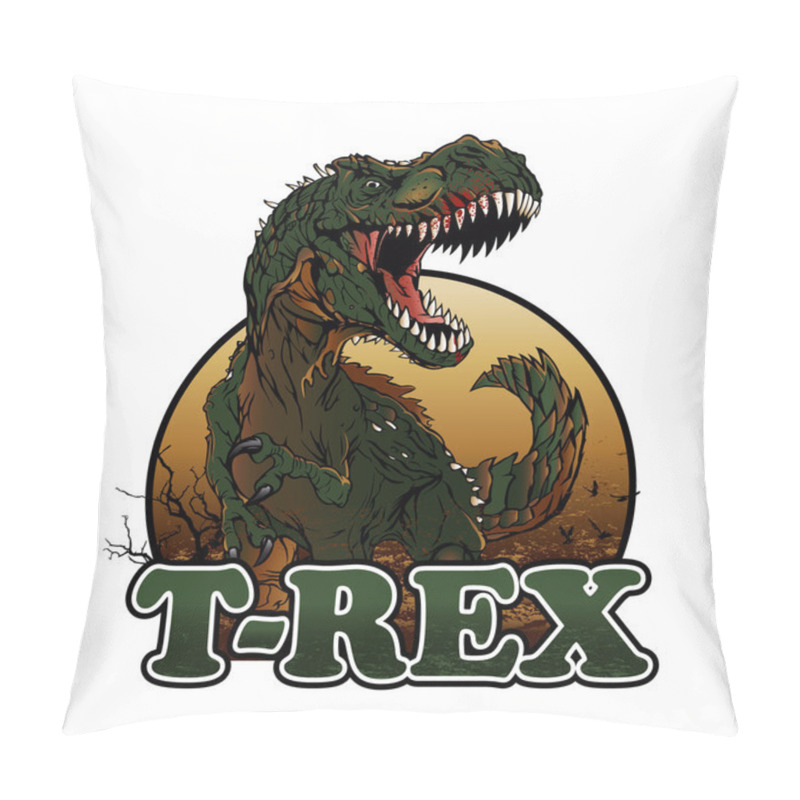 Personality  Agressive T Rex Illustration Pillow Covers